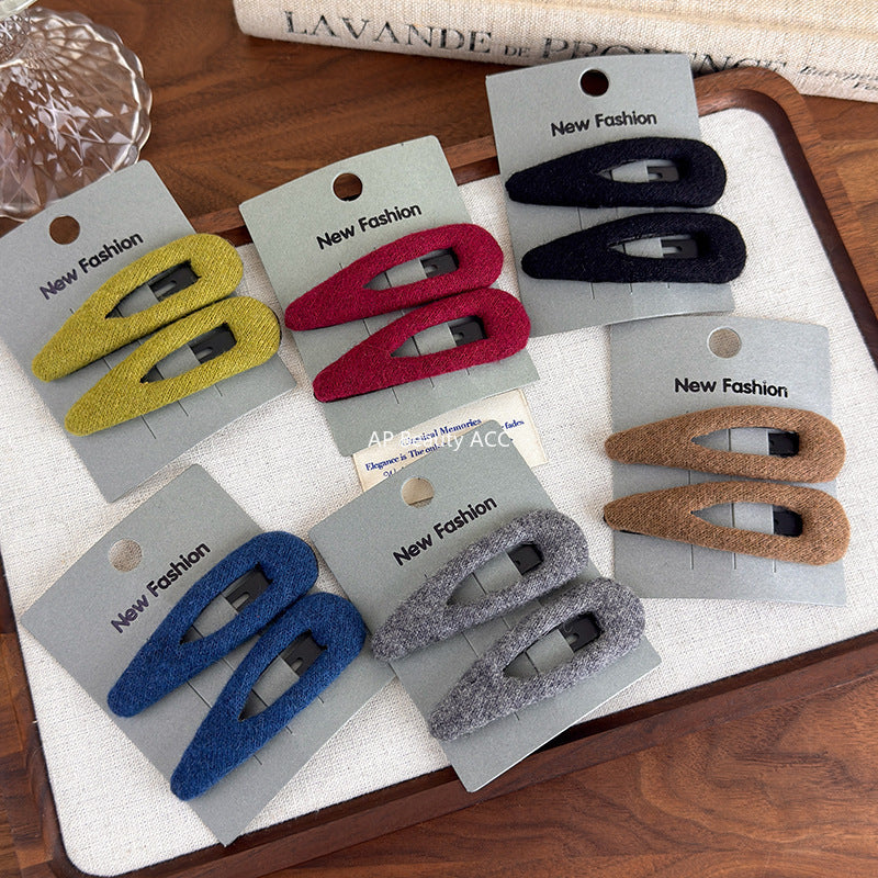 E관 - 모직 물방울 모양 사이드 헤어핀 [27647] 25.11-1