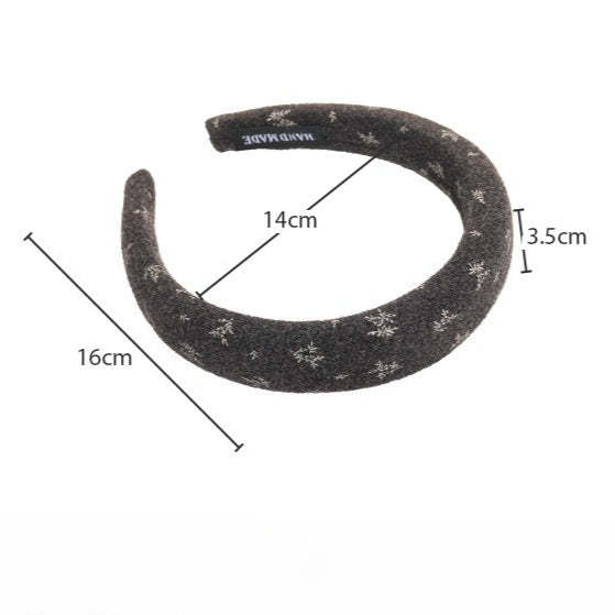 E관 - 레트로 니트 플라워 패턴 쿠션 머리띠 [27633] 25.11-1