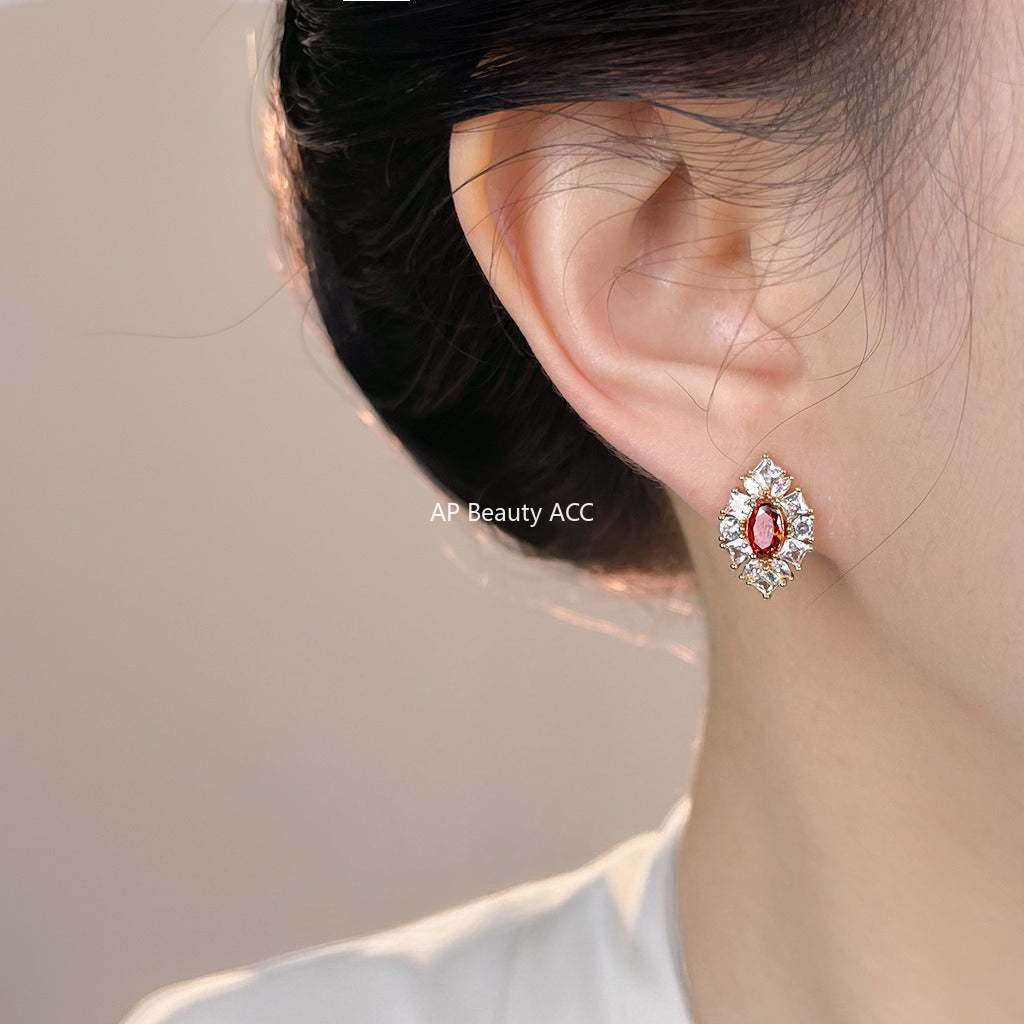 C관 - 14K 도금 레트로 큐빅 925 은침 귀걸이 [7189] 25.12-2