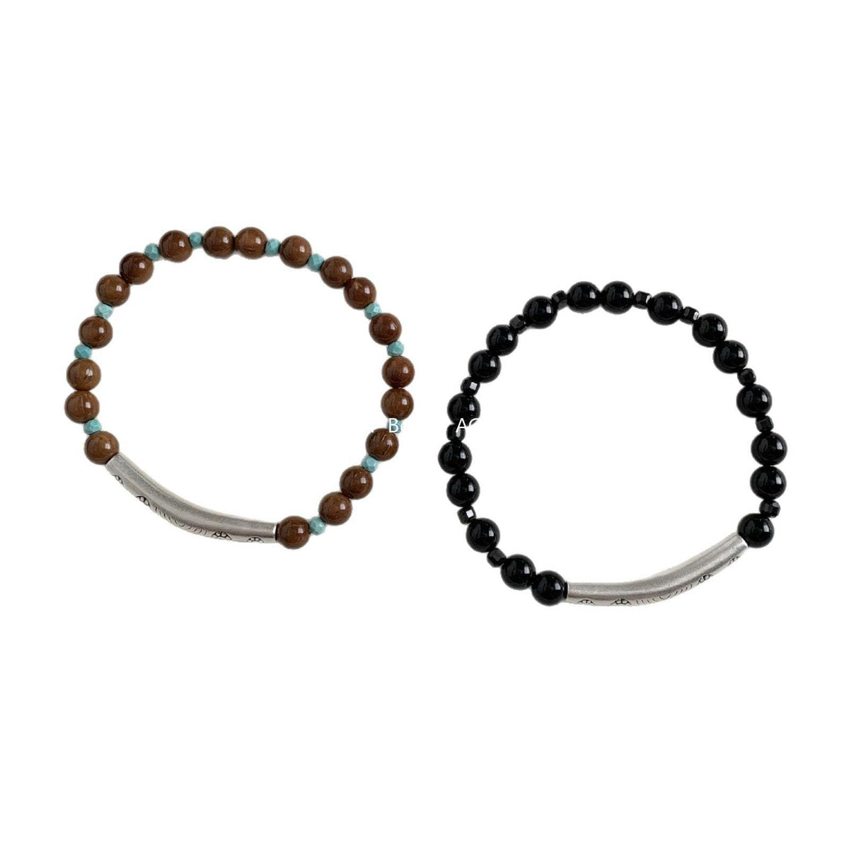 A관 - 블랙 스피넬 흑마노 보리수 비즈 925실버 팔찌 [1612] 25.11-4