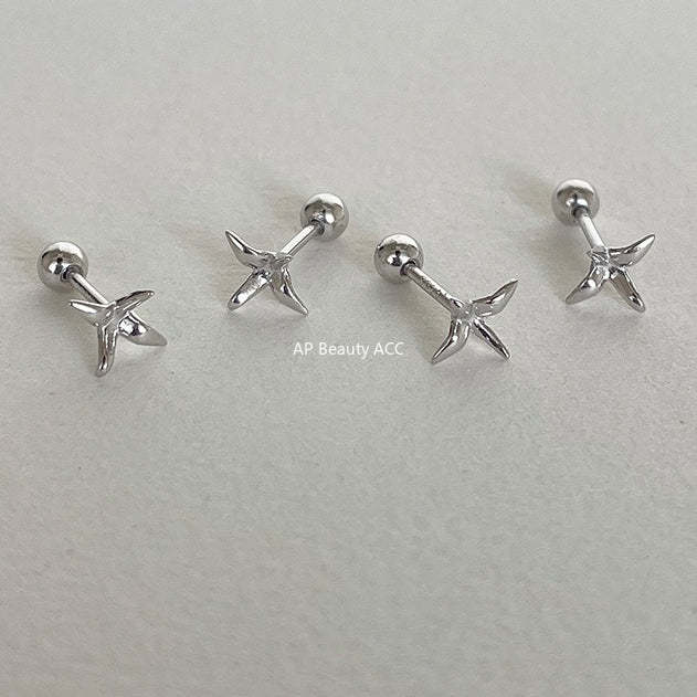 A관 - 925 실버 학 디자인 피어싱 귀걸이 [EH-4327] 25.12-1