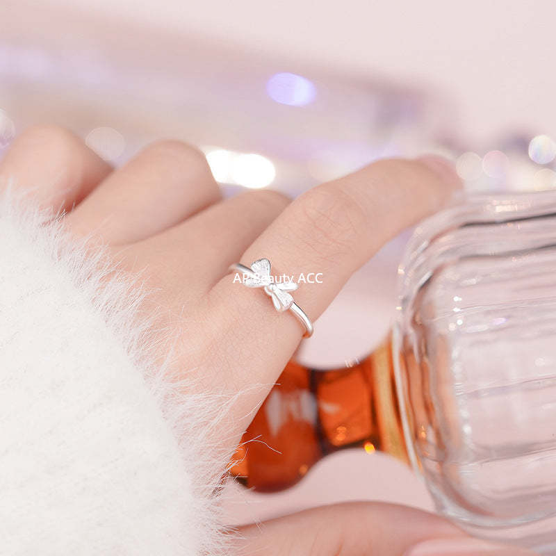 B관 - 999 실버 입체 리본 오픈형 반지 [YC5125R_1] 25.11-1