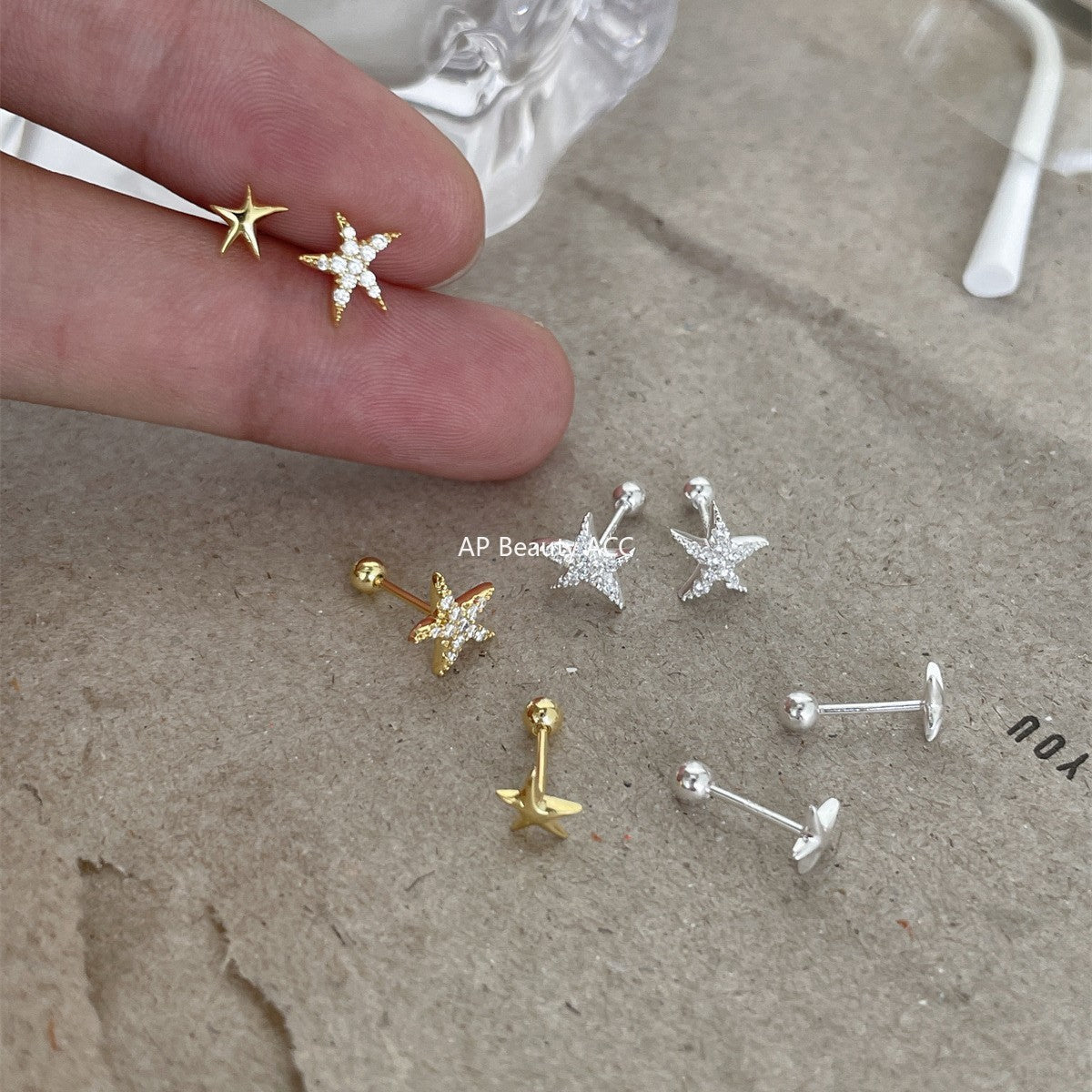 A관 - 925 은침 불가사리 피어싱 귀걸이 [EH-4091] 25.10-1