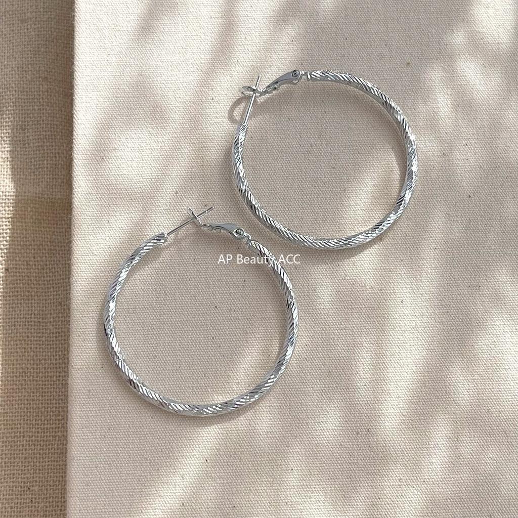 C관 - 메탈 꼬임 디자인 14K 도금 은침 귀걸이 [5725-5730] 25.04-2