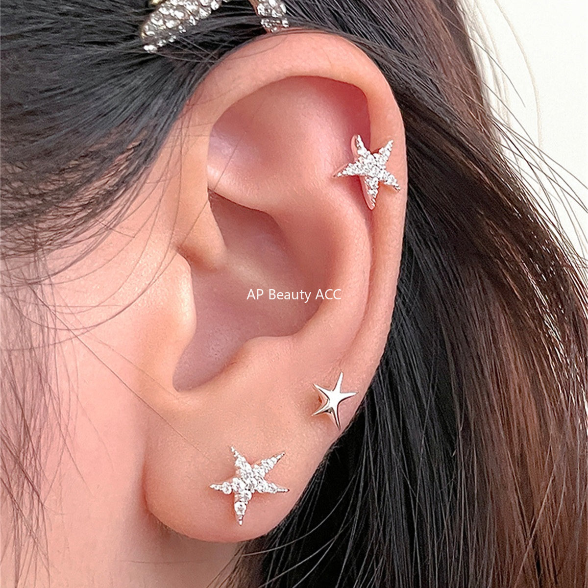 A관 - 925 은침 불가사리 피어싱 귀걸이 [EH-4091] 25.10-1