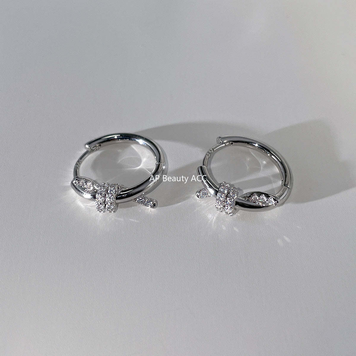 A관 - 큐빅 꼬임 매듭 은침 귀걸이 [EH-3441] 25.04-4