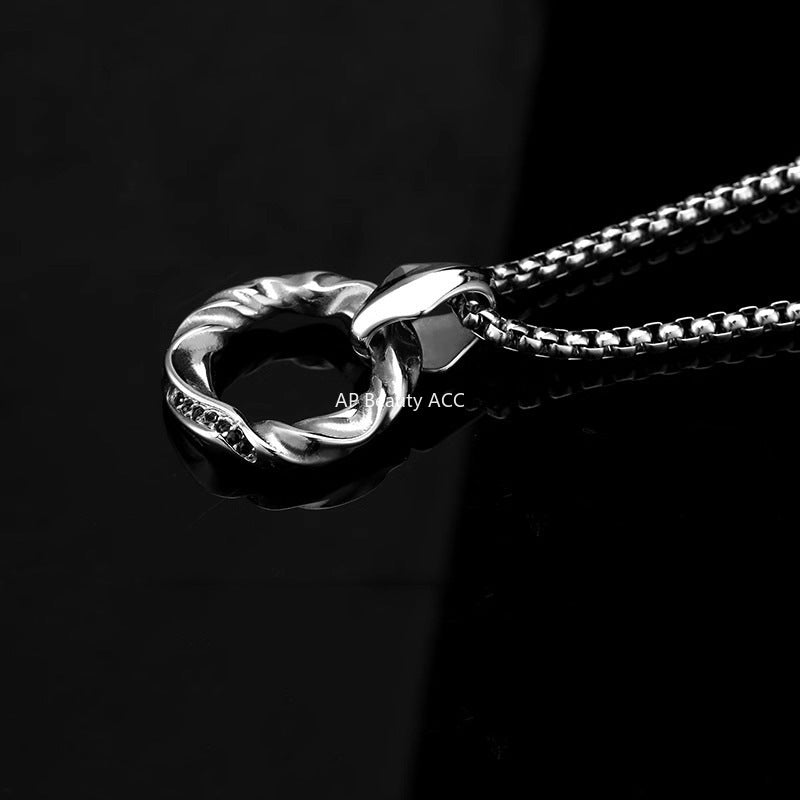 G관 - 큐빅 뫼비우스 펜던트 체인 목걸이 [X1190] 25.10-1