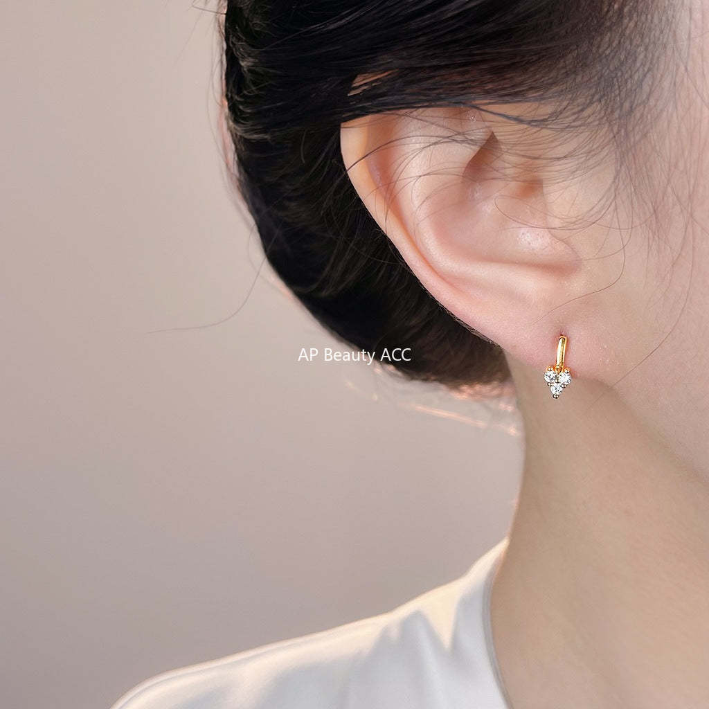 C관 - 미니 하트 큐빅 925 은침 귀걸이 [7183] 25.12-2