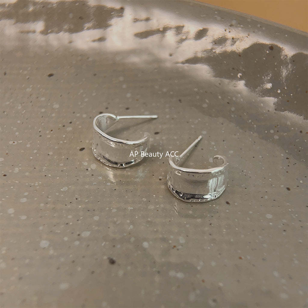 C관 - 개성 있는 작은 진주 기하학 은침 귀걸이 간결하고 고급스러운 귀걸이 [3769] 24.04-2