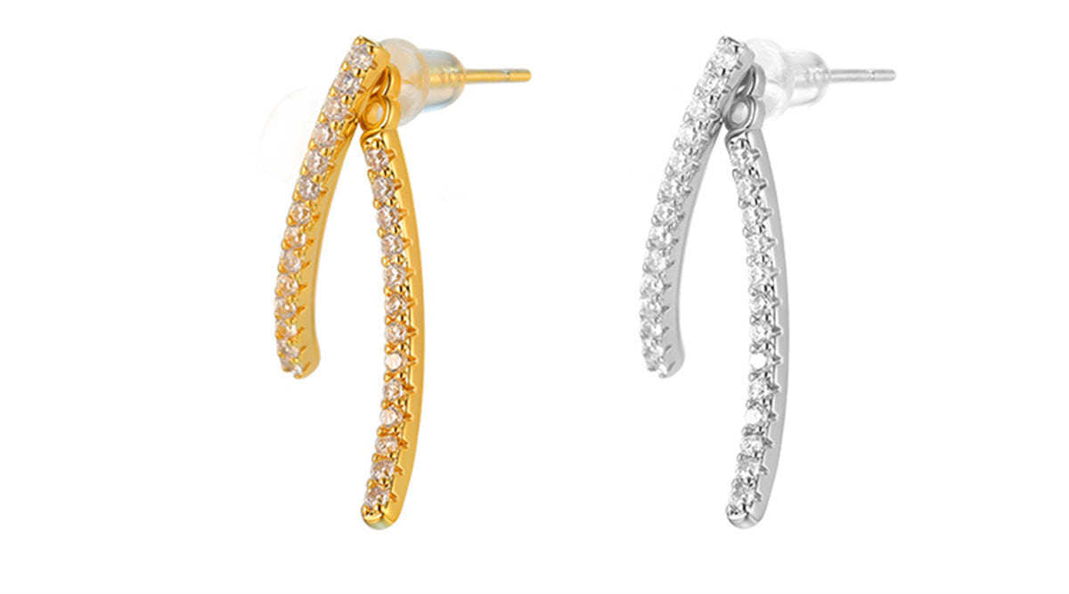 A관 - 925 은침 지오메트릭 라인 큐빅 귀걸이 [EH-4018] 25.10-2