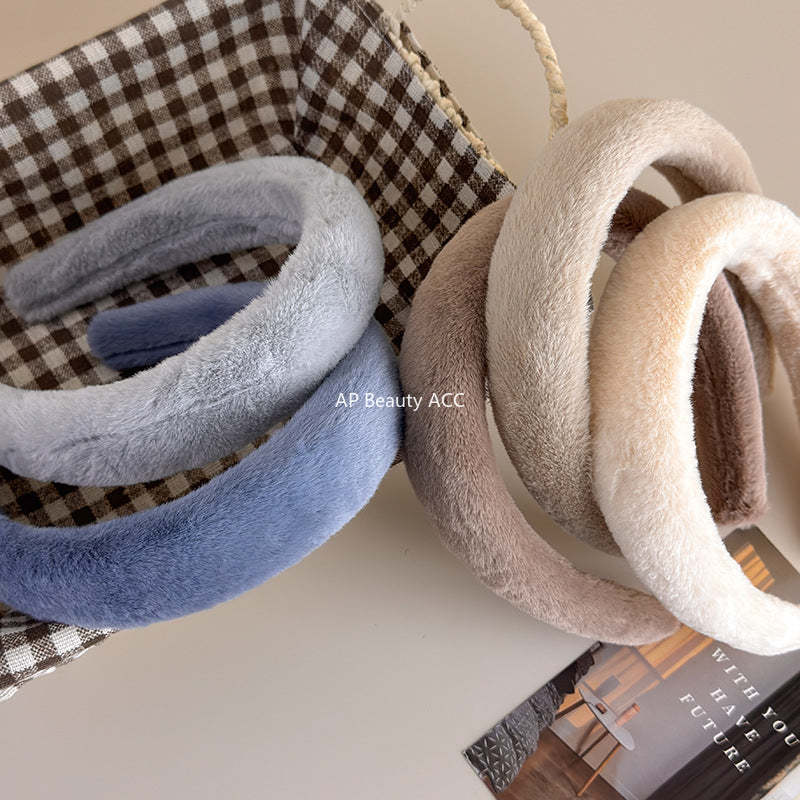 E관 - 퍼 소재 파스텔 볼륨 와이드 머리띠 [19179] 25.11-3