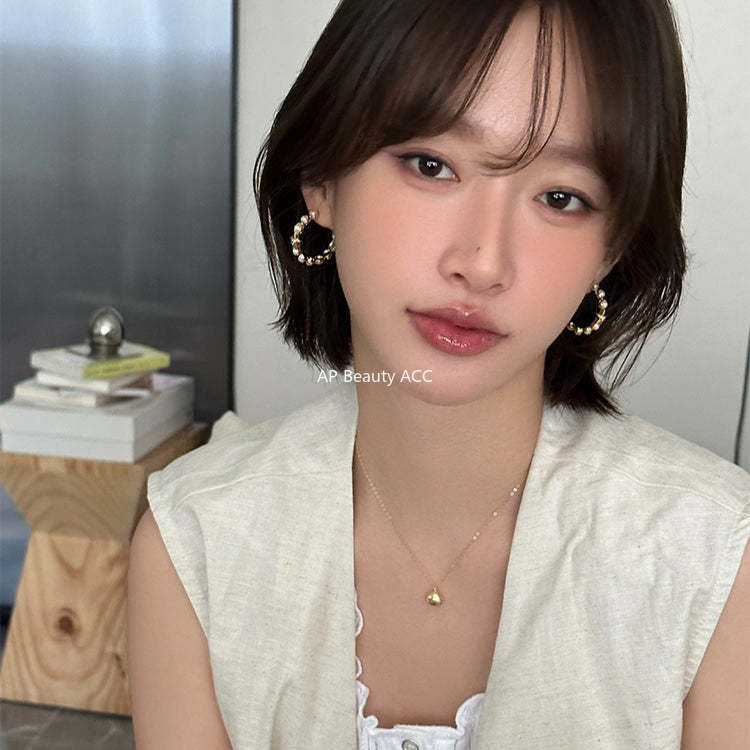 A관 - 925 은침 진주 별 큐빅 C형 귀걸이 [EH-4113] 25.10-5