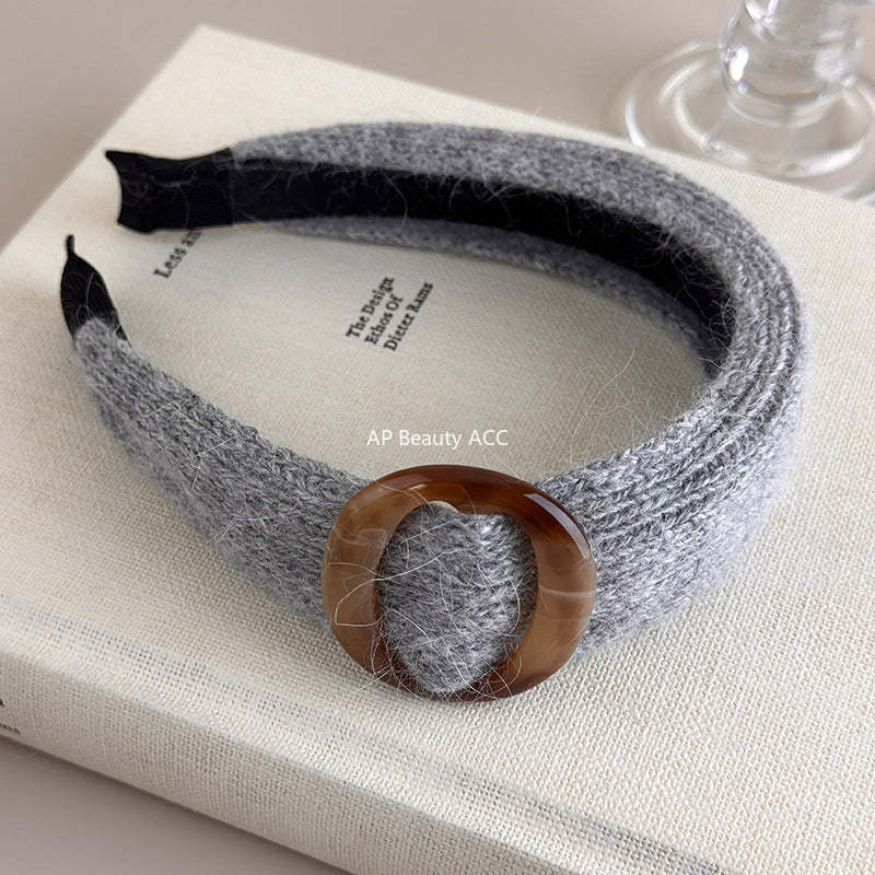 E관 - 니트 벨트 디자인 와이드 볼륨 머리띠 [27601] 25.10-4