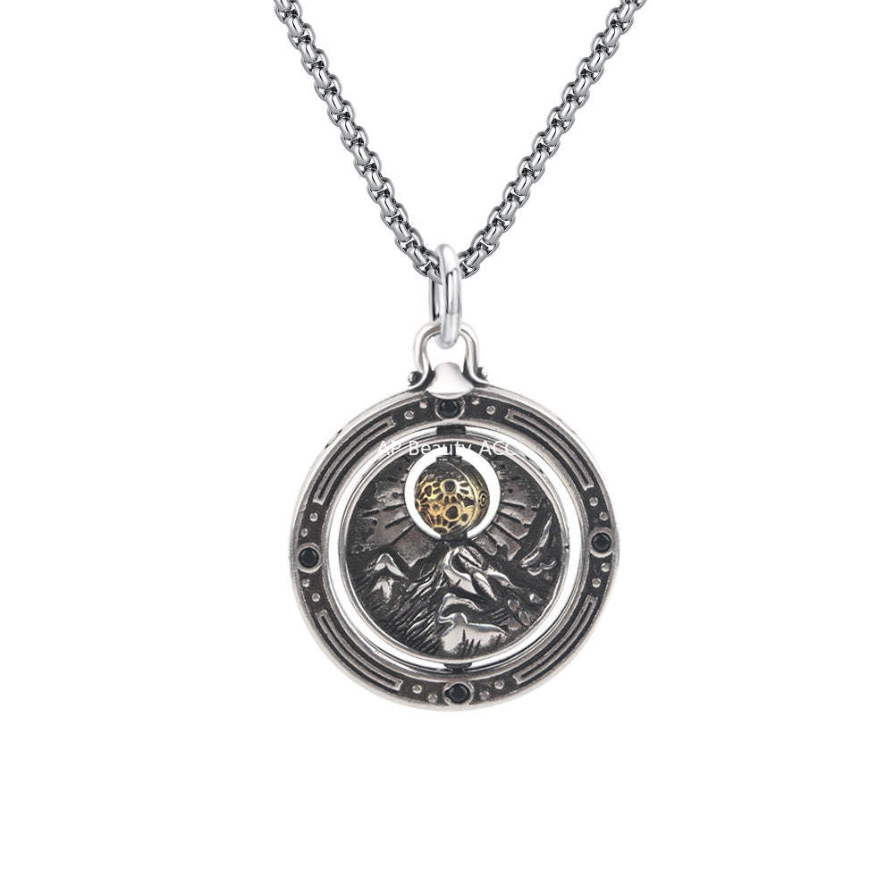 G관 - 빈티지 서약 회전 원형 펜던트 목걸이 [X1187] 25.09-4
