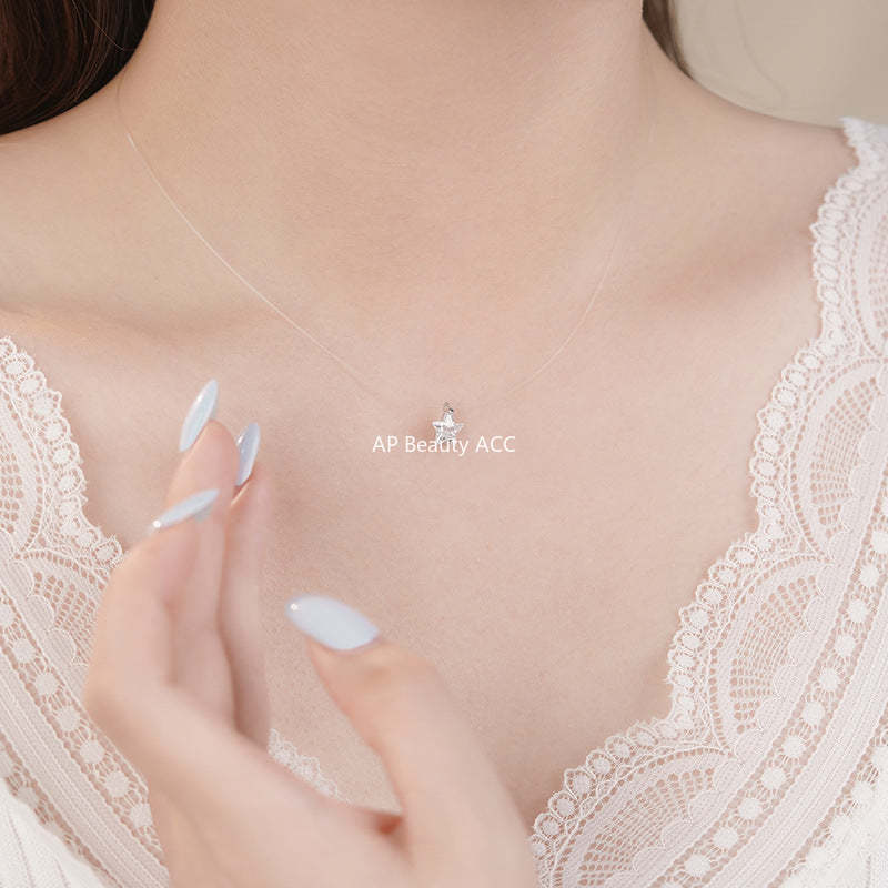 B관 - 999 실버 별 큐빅 투명줄 목걸이 [YC3589N_1] 25.09-4