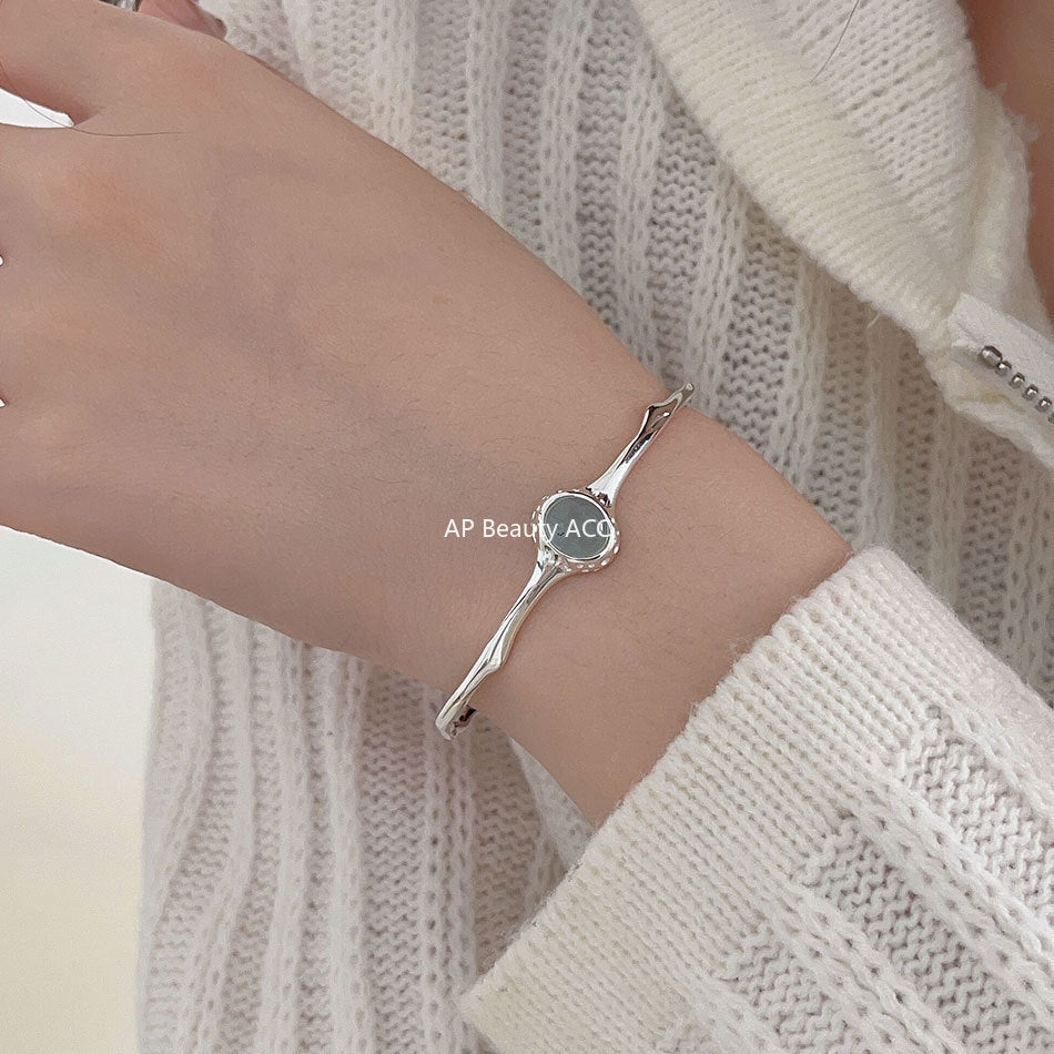 F관 - 925 실버 비정형 타원형 크리스탈 팔찌 [A365] 25.10-2