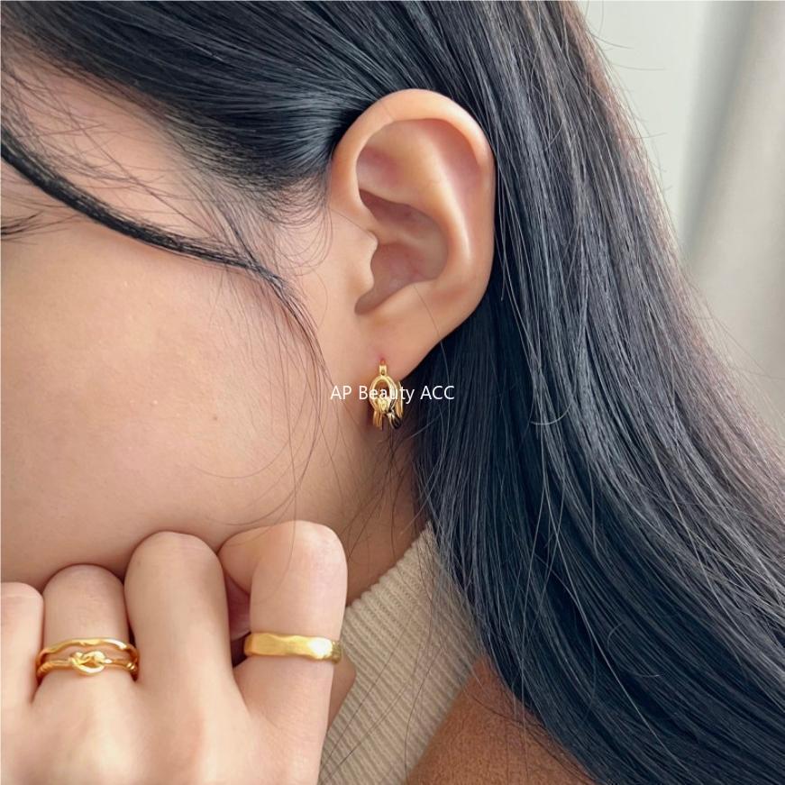 F관 - 925 실버 핸드메이드 매듭 모양 귀걸이 [C1086] 25.10-4