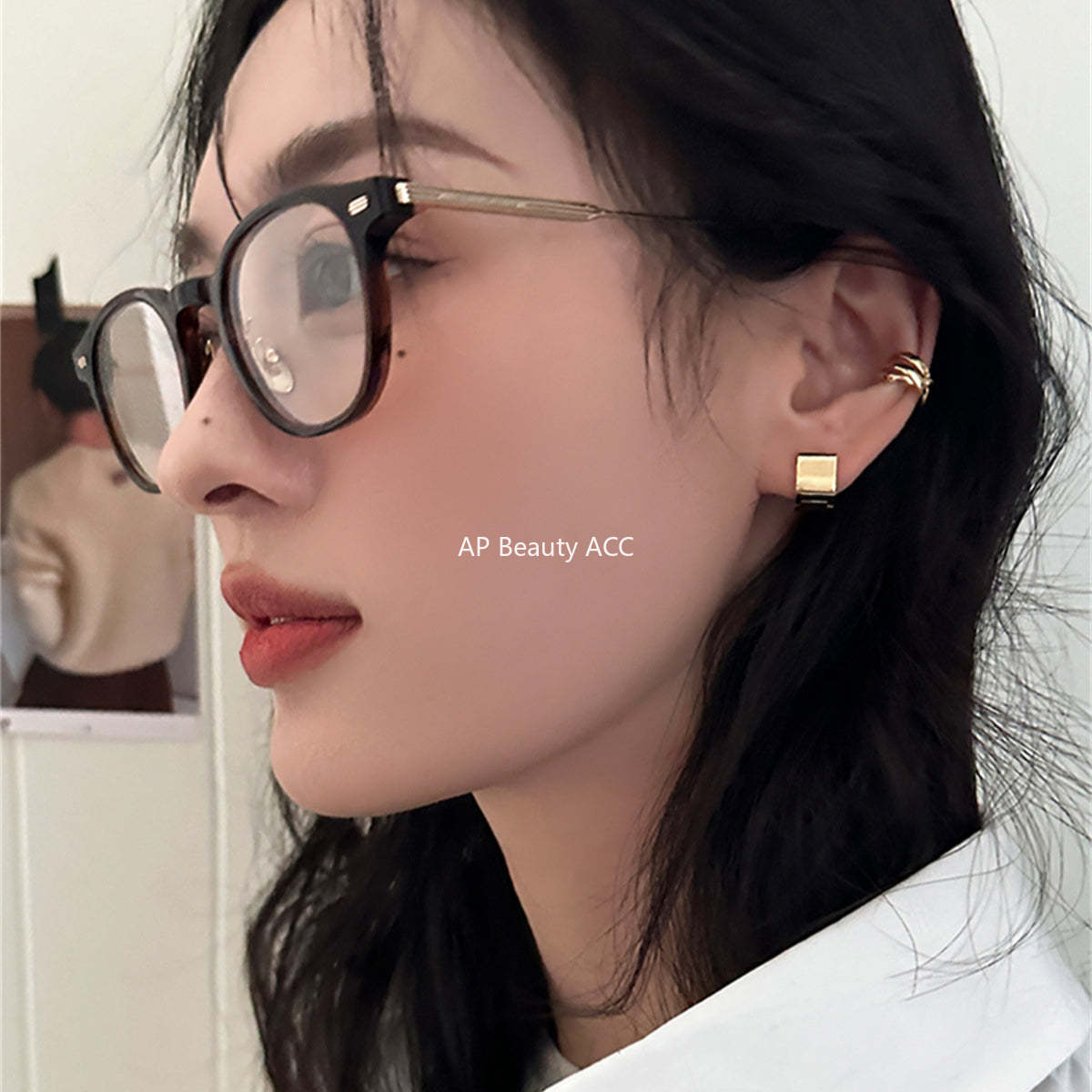 A관 - 기하 사각 디자인 은침 귀걸이 [EH-3620] 25.06-2