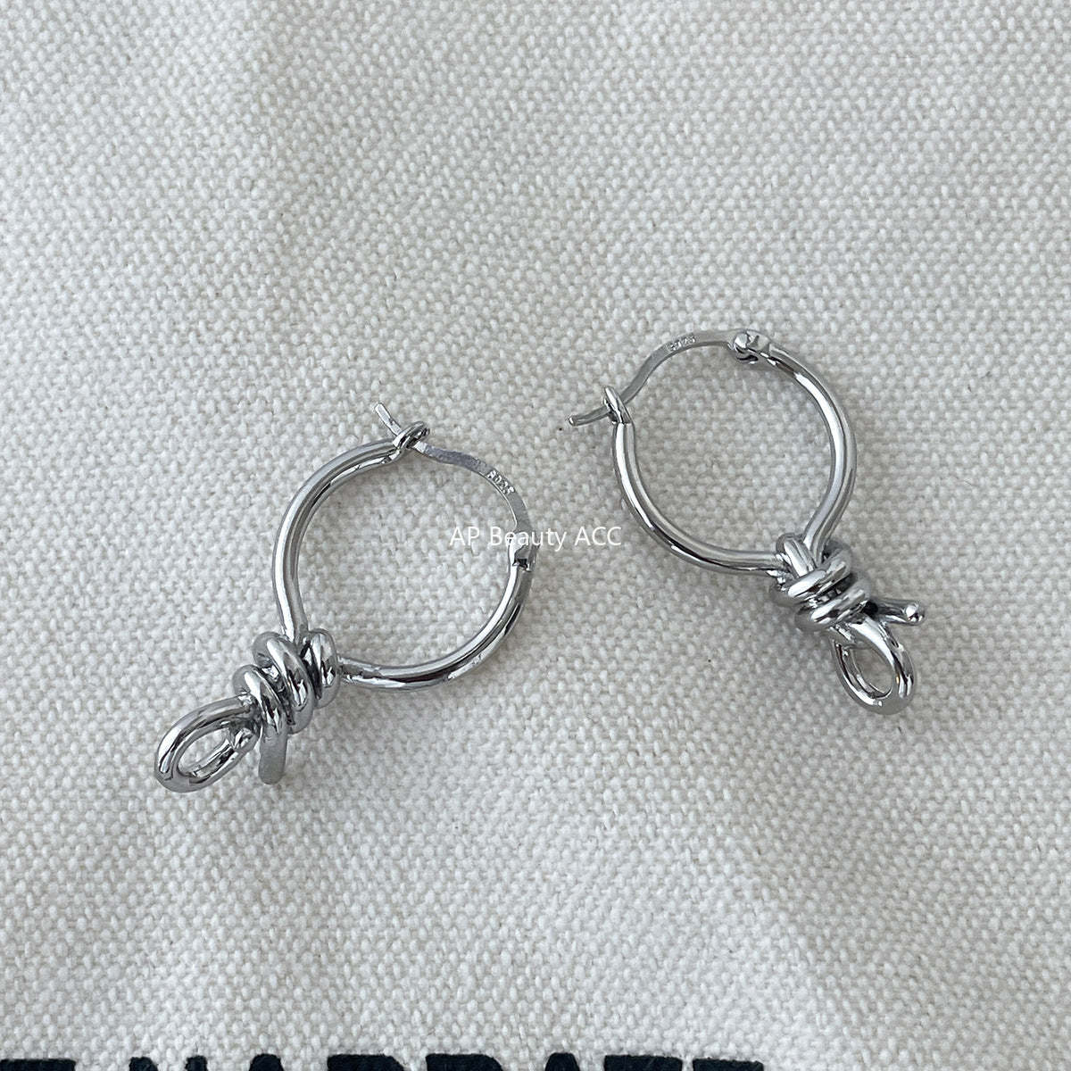 A관 - 링형 매듭 디자인 925 은침 귀걸이 [EH-4395] 25.12-2