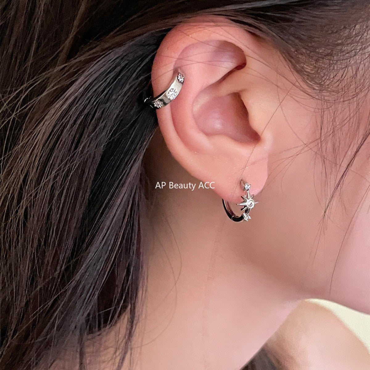 A관 - 비대칭 육각별 비대칭 귀찌 귀걸이 [EJ-16] 25.10-1