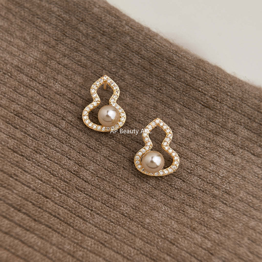 C관 - 미니 큐빅 호리병 디자인 925 은침 귀걸이 [7119] 25.11-3