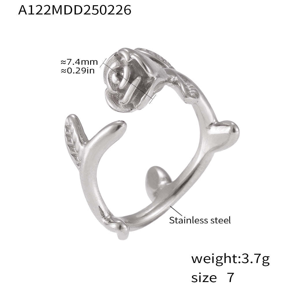 D관 - 18K PVD 도금 디자인 스테인리스 스틸 반지 [A849] 25.03-2