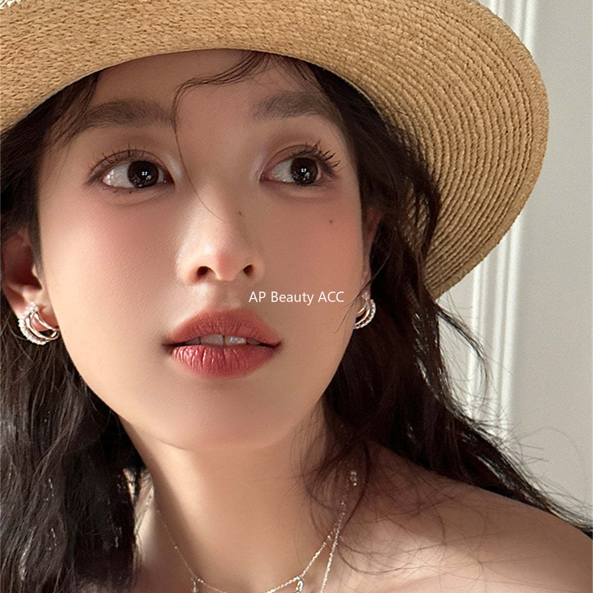 A관 - 트리플 C형 라인 큐빅 925 은침 귀걸이 [EH-4050] 25.09-3