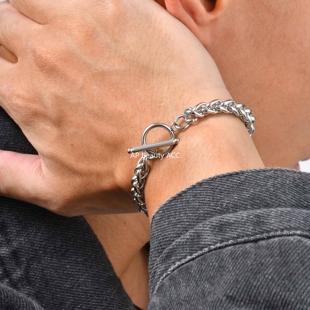 G관 - 스테인리스 스틸 체인 OT 고리 팔찌 [BR-1749] 25.12-1