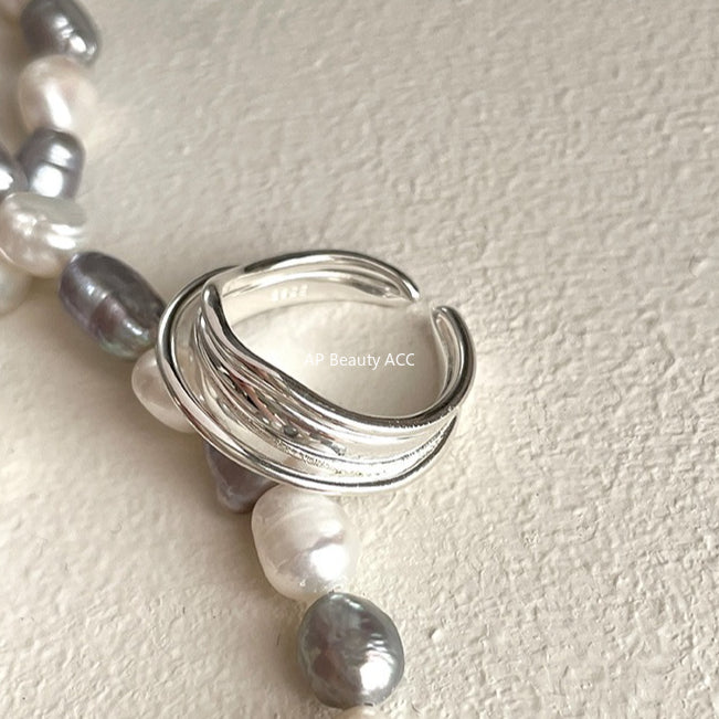 A관 - 925 실버 심플 레이어 오픈형 반지 [JZ-0595] 25.11-2