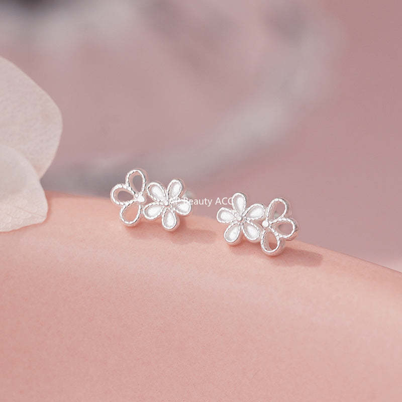 B관 - 999 실버 플라워 피어싱 귀걸이 [YC3208E_1] 25.10-2