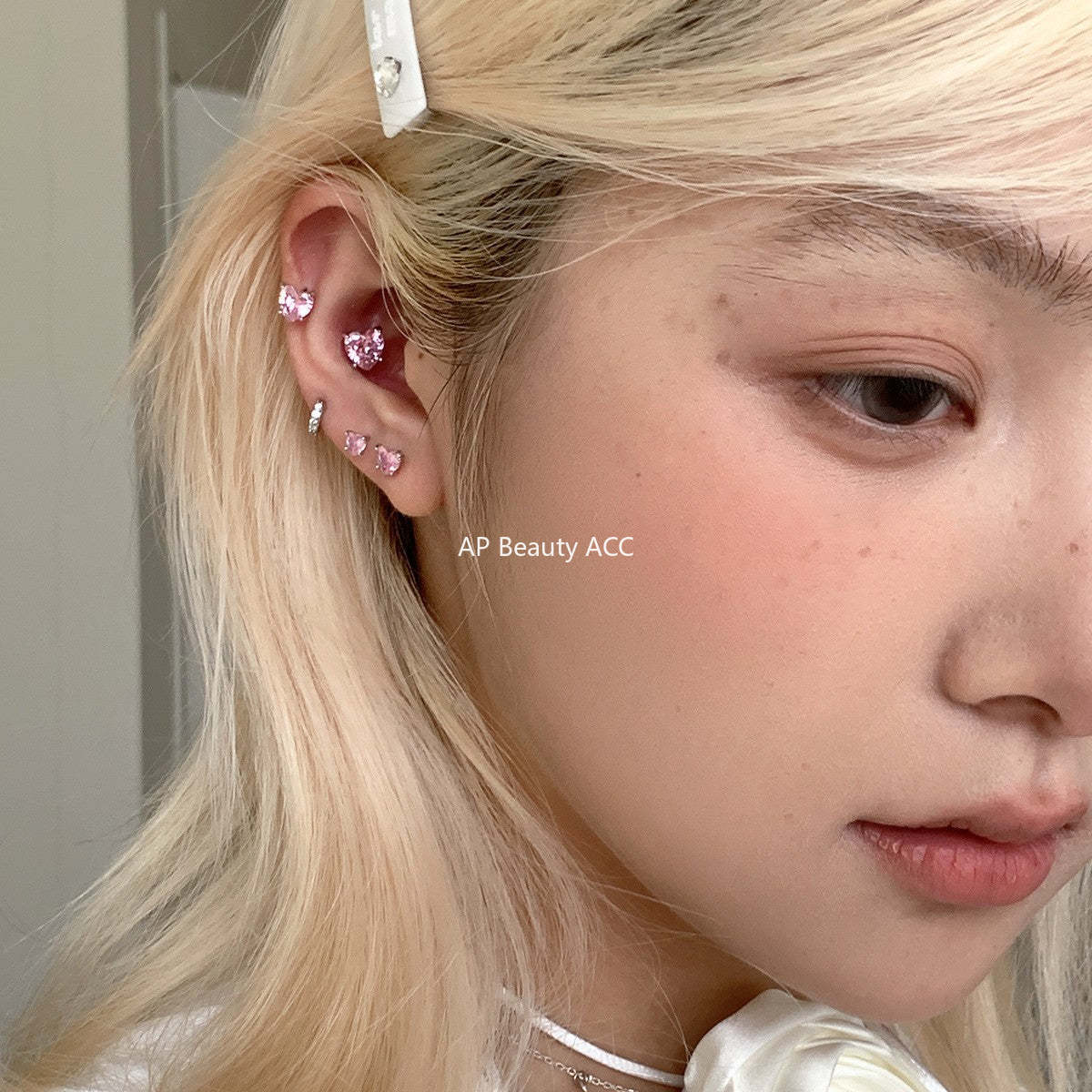 A관 - 999 실버 하트 큐빅 스터드 귀걸이 [EH-4114] 25.09-3