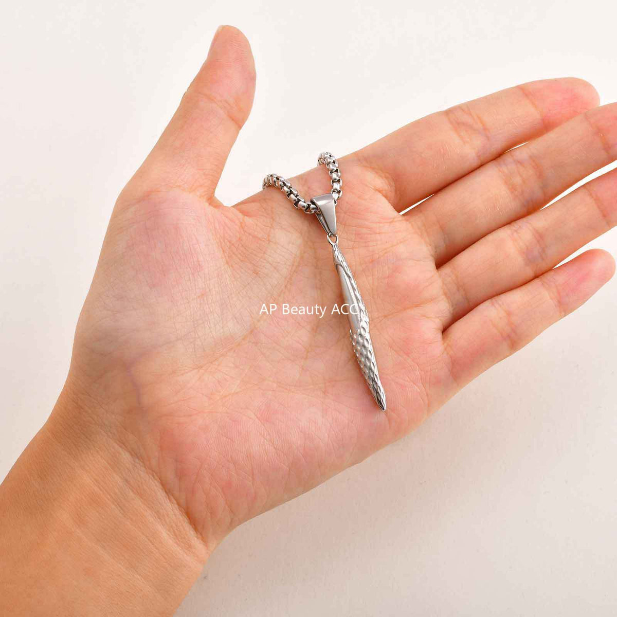 G관 - 스테인리스 총알 펀칭 나선형 펜던트 목걸이 [PN-2217] 25.11-1