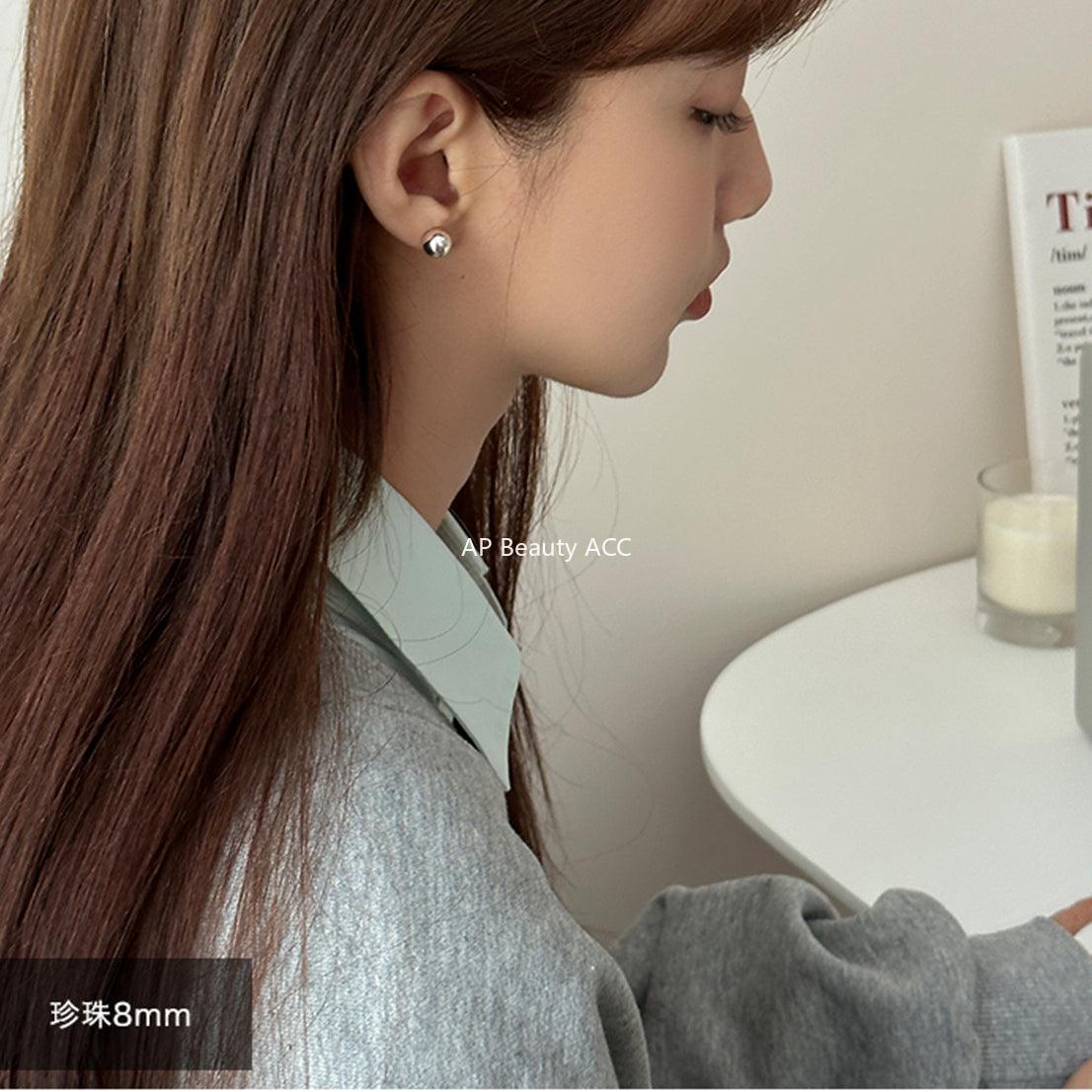 A관 - 925 은침 실버 볼 미니멀 귀걸이 [EH-2650] 24.03-2