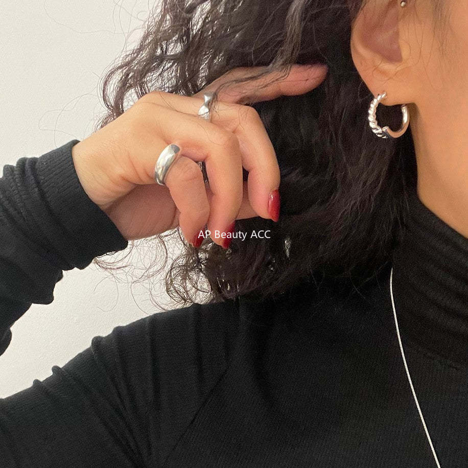 F관 - 925 실버 스트랩 모양 귀걸이 [C874] 25.12-1