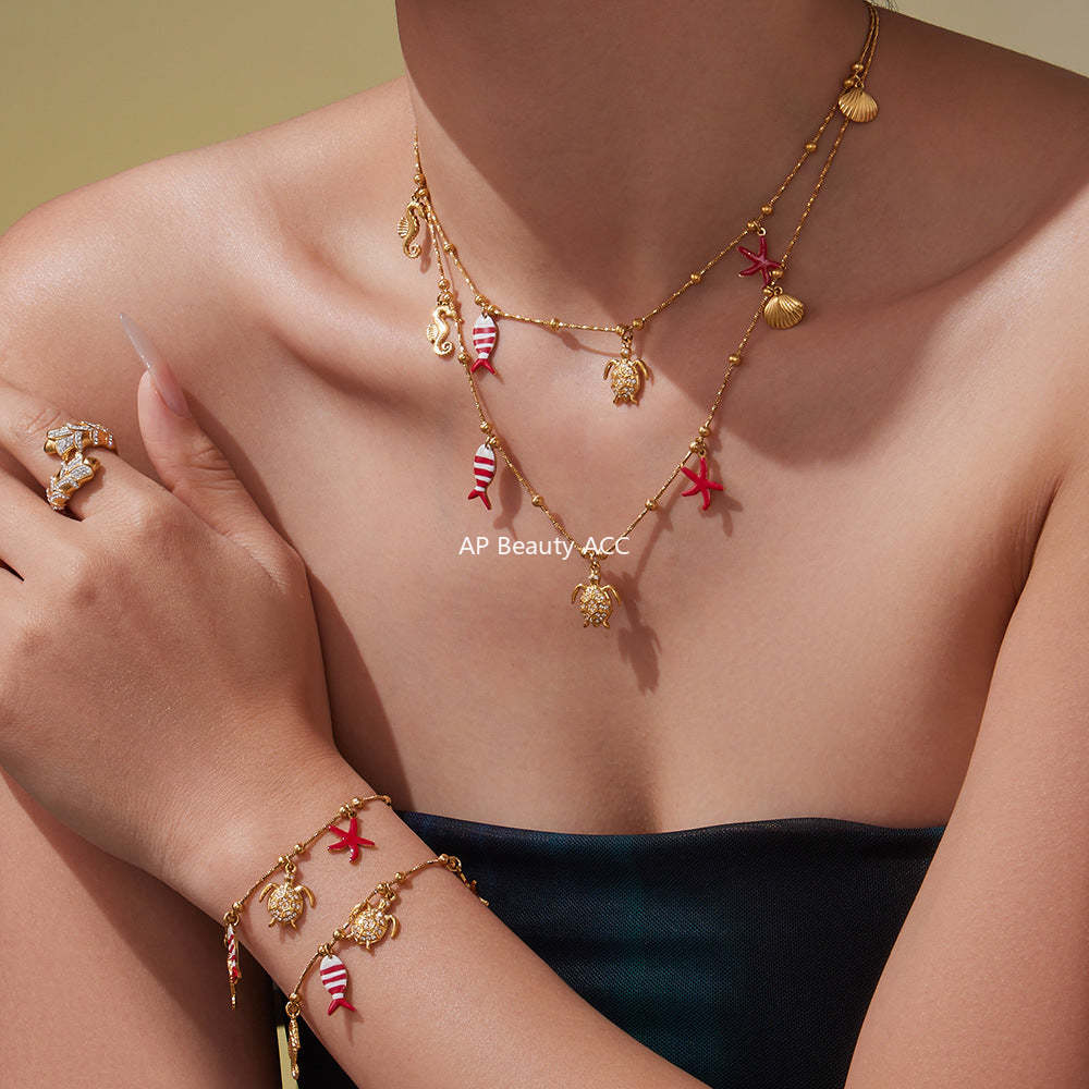 D관 - 스테인리스 스틸 문어 물고기 큐빅 펜던트 목걸이 팔찌 귀걸이 [TXP441] 25.10-4