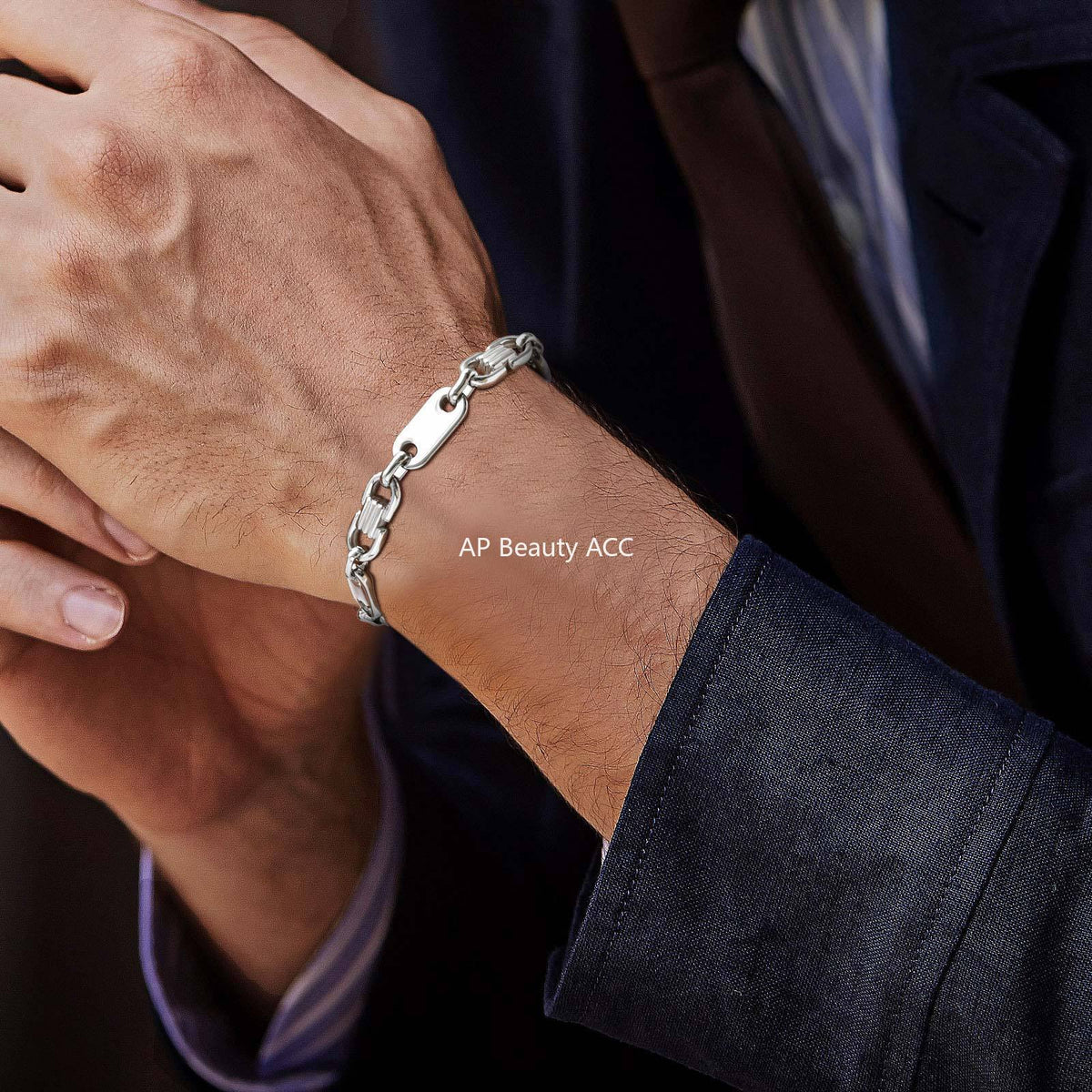 G관 - 스테인리스 스틸 핸드메이드 연결 체인 팔찌 [BR-2705] 25.10-5