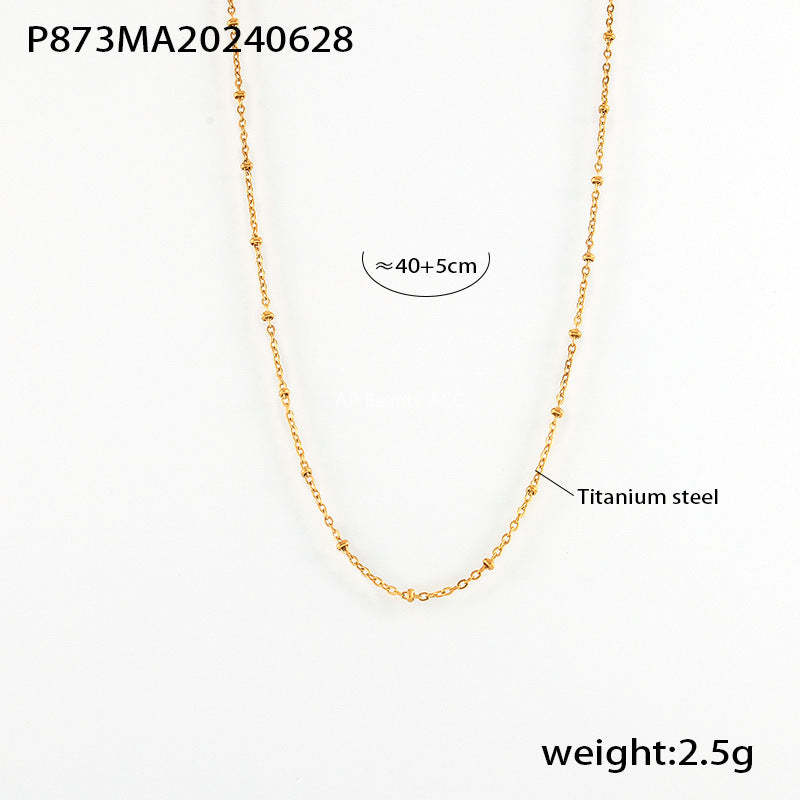 D관 - 티타늄 스틸 18K 도금 호안석 펜던트 레이어드 목걸이 [P1852-P873] 24.07-1