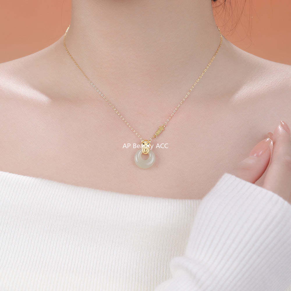 B관 - 999 실버 말 코인 디자인 옥 펜던트 목걸이 [YC3535N_1] 25.12-2