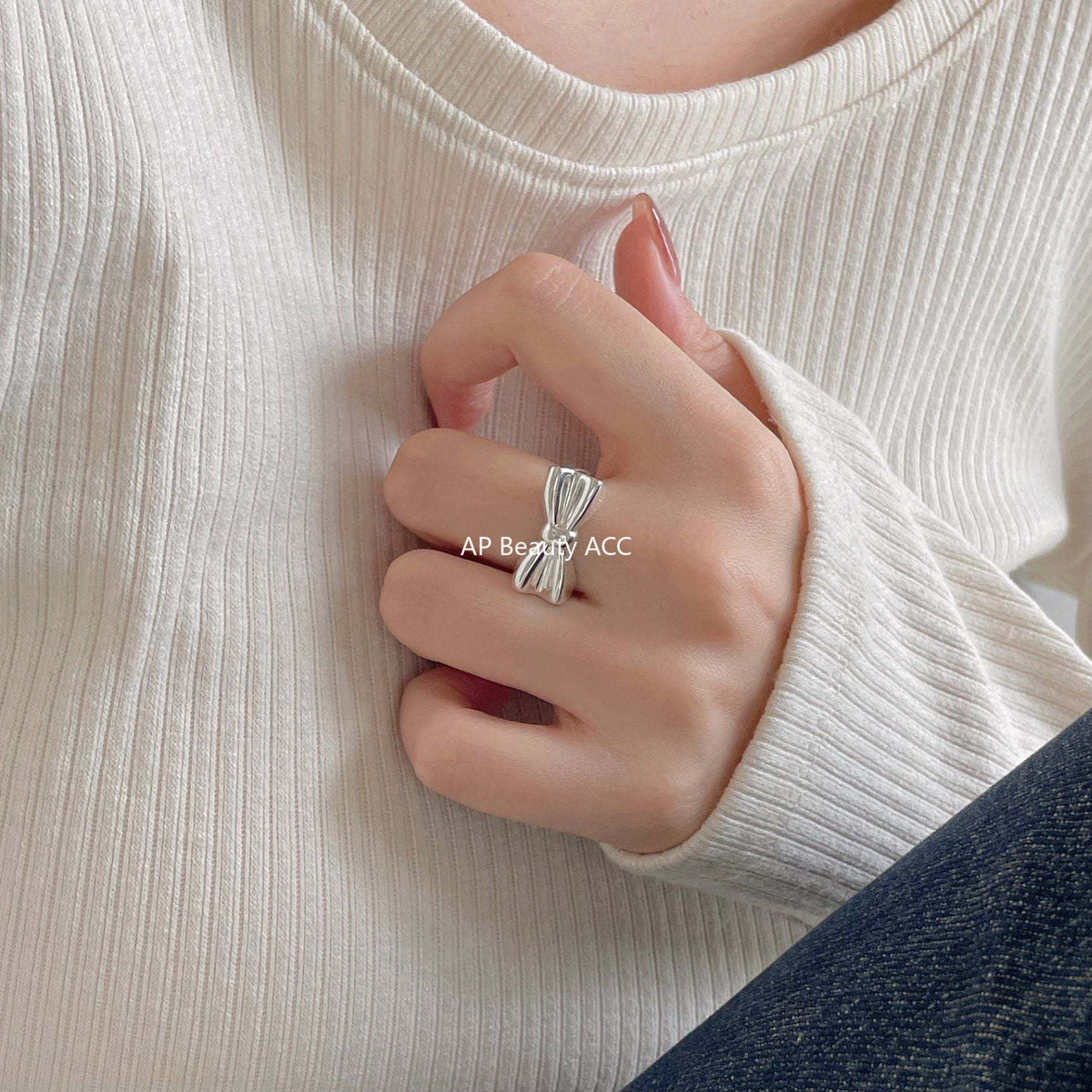 F관 - 925 실버 리본 디자인 반지 [J1894] 25.12-3