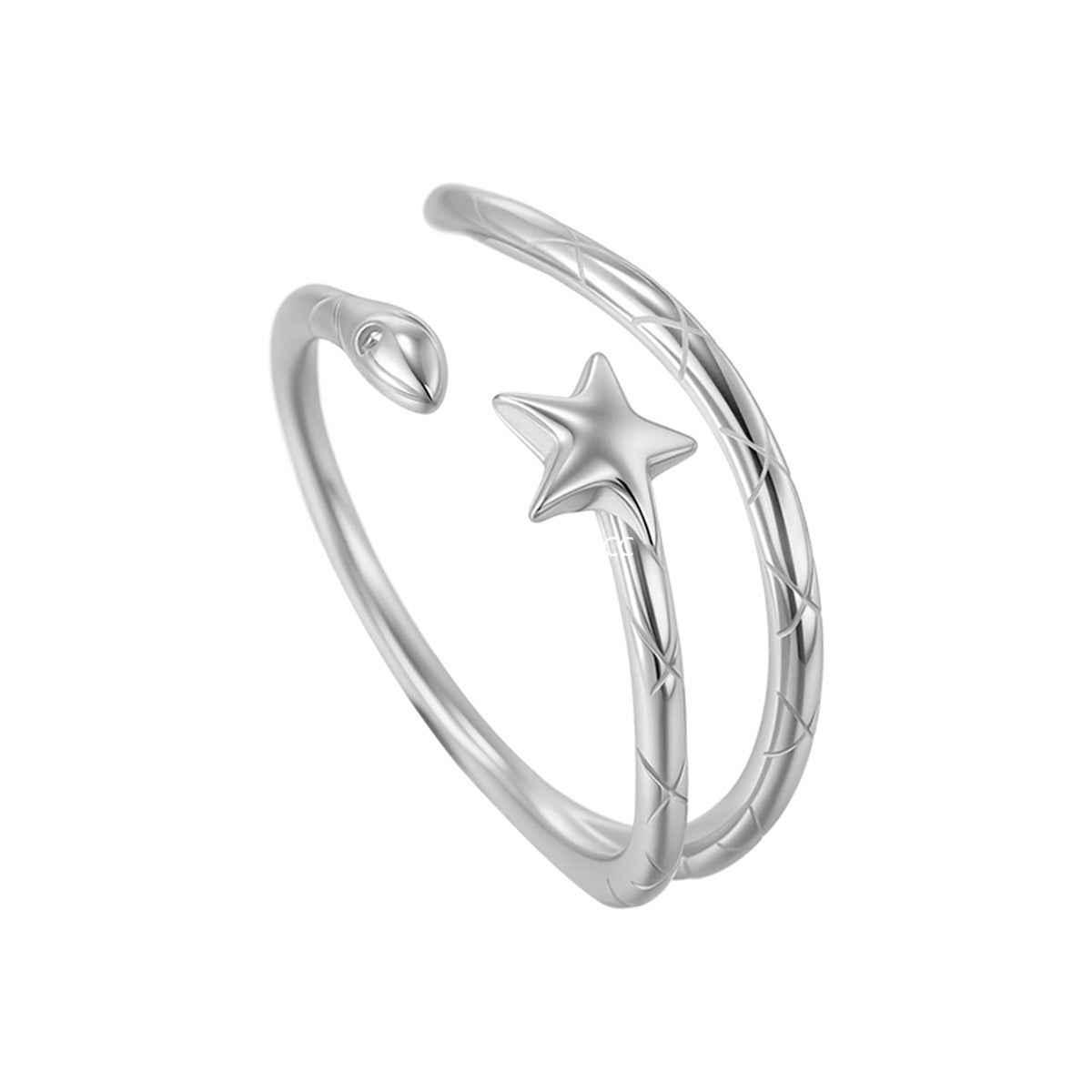 A관 - 925 실버 별 뱀 디자인 오픈형 반지 [JZ-0718] 25.10-3