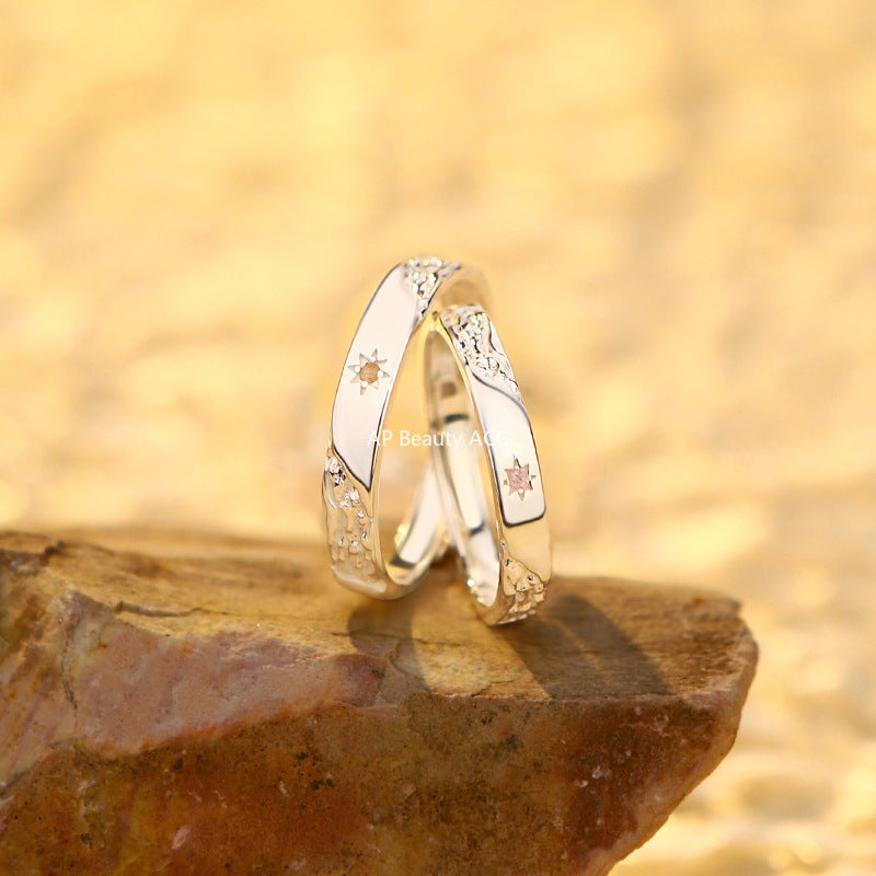 B관 - 999 실버 별 디자인 커플 반지 [YC4009R_1] 25.10-3