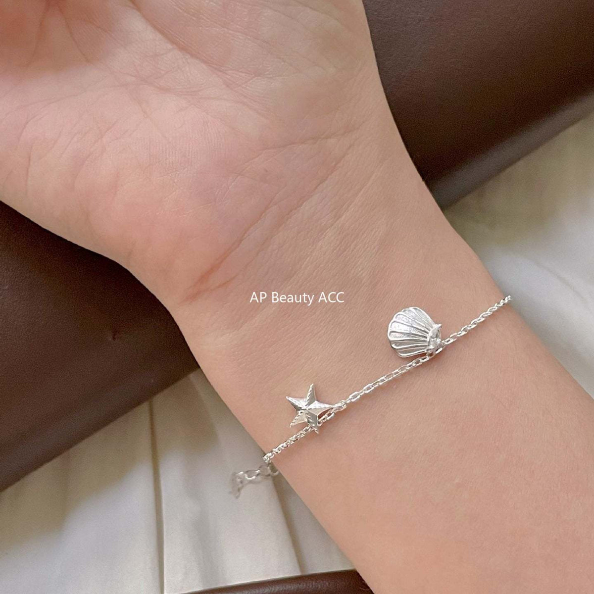 F관 - 925 실버 불가사리 조개 펜던트 팔찌 [A393] 25.11-3