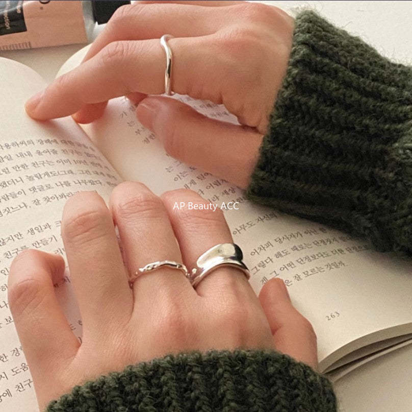 F관 - 925 실버 비정형 볼드 오픈 반지 [J1107] 25.12-1