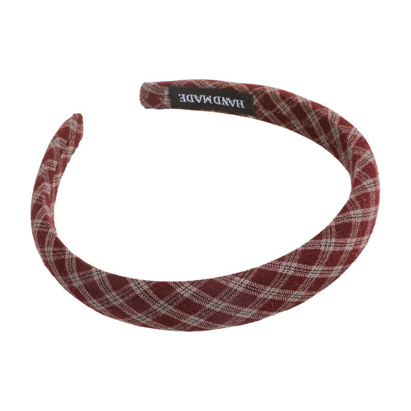 E관 - 체크 패브릭 슬림 머리띠 [27501] 25.09-4