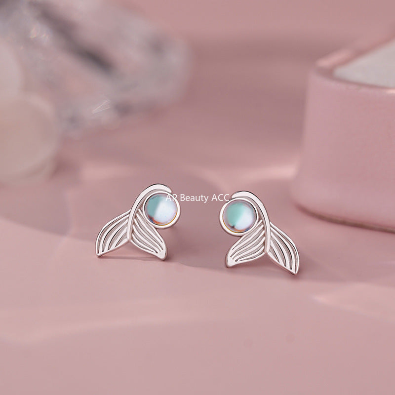 B관 - 999 실버 물고기 꼬리 디자인 귀걸이 [YC4498E_1] 25.10-3