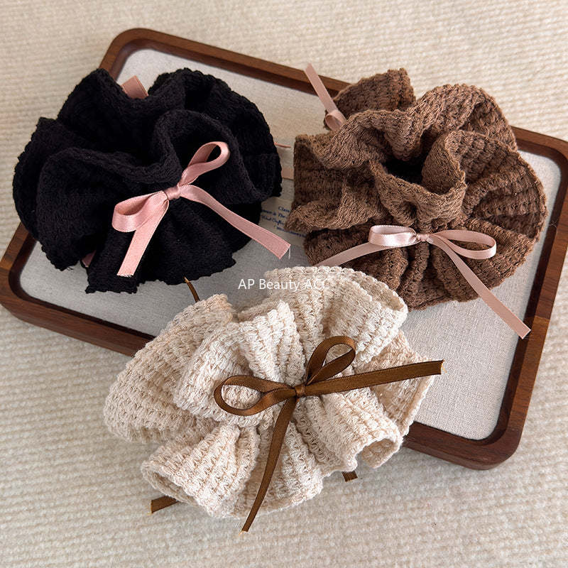 E관 - 니트 리본 디자인 곱창 헤어밴드 [27784] 25.12-2