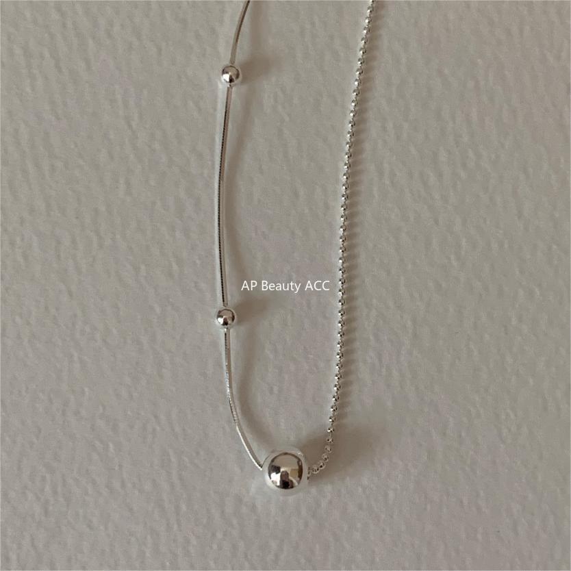 F관 - 925 실버 원형 비즈 스네이크 체인 팔찌 [A349] 24.05-2