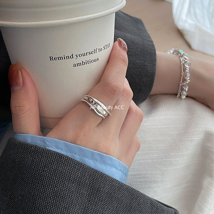 A관 - 925 실버 심플 레이어 오픈형 반지 [JZ-0595] 25.11-2