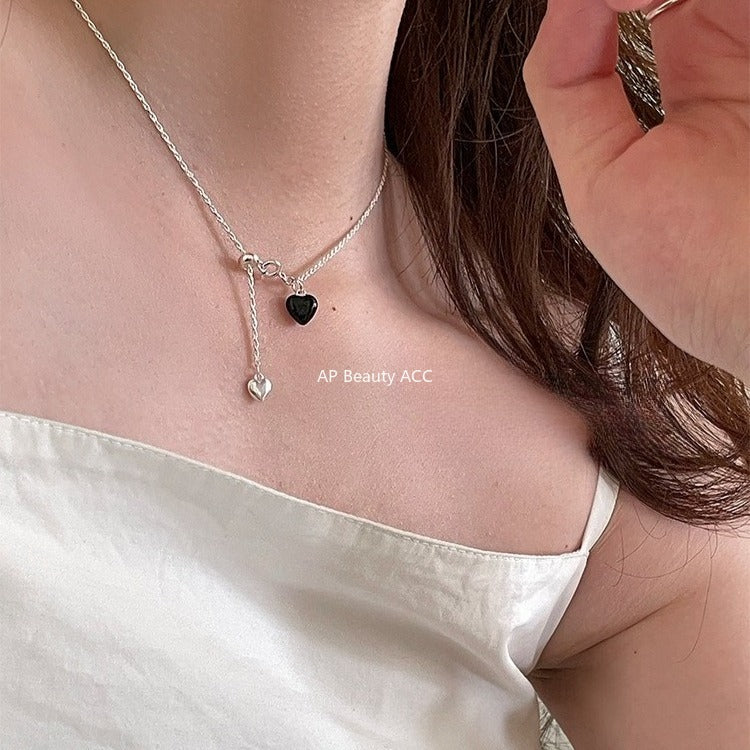 A관 - 925 실버 슬라이드 하트 펜던트 목걸이 [XL-1222] 25.11-1