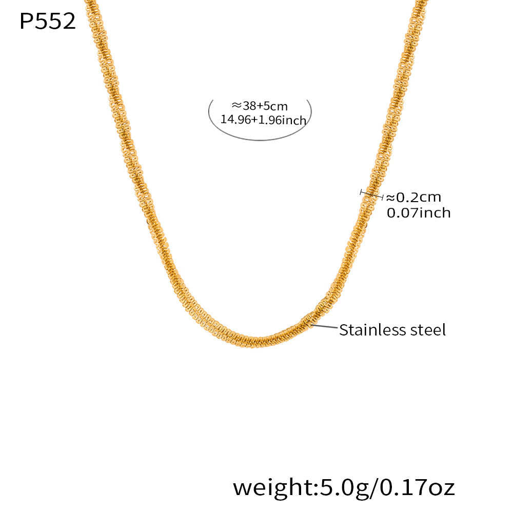 D관 - 스파클 체인 18K 도금 스테인리스 스틸 목걸이 팔찌 [P552] 25.12-2